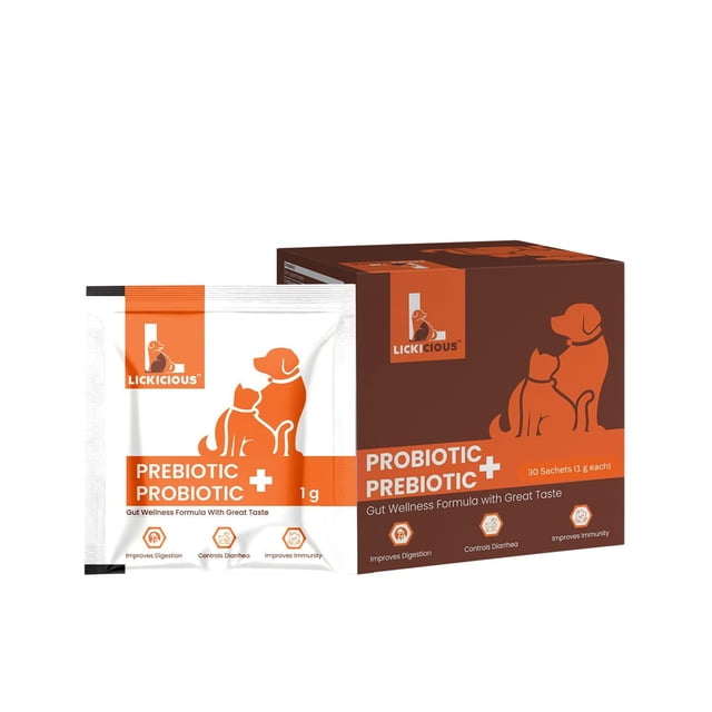 Pre y probióticos LICKICIOUS 30 sobres para perros y gatos