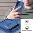thumbnail image 4 of ELEHOLD for Samsung Galaxy S24 Ultra Rugged Hybrid Case, with Sliding Camera Lens Protector Rubber Bumper Non-Slip Protective Shockproof Case for Samsung Galaxy S24 Ultra, Blue, 4 of 7