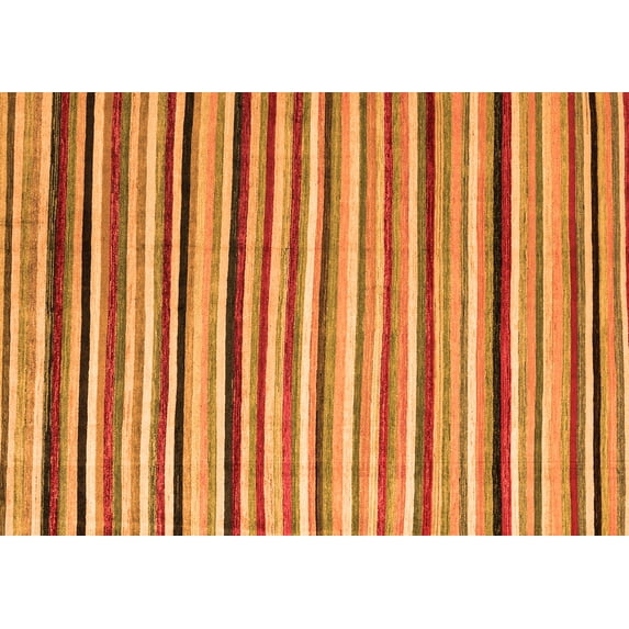 Ahgly Company Indoor Rectangle Abstract Orange Modern Area Rugs, 2' x 4'