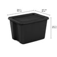 thumbnail image 2 of Sterilite Large Storage Bin, 18 Gallon Plastic Storage Container with Snap-On Lid, Black, 2 of 6