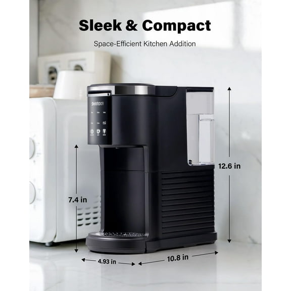 3 in 1 Coffee Maker, K Cup Coffee Maker Compatible with Ground Coffee & Teas, Single Serve Coffee Machine, 6–14oz Brew Sizes, 40oz Detachable Water Reservoir, Descale Settings, Black