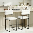 thumbnail image 2 of Gymax Set of 2 Counter Height Bar Stools 26'' Counter Stools w/ Metal Frame & Footrest White & Black, 2 of 9
