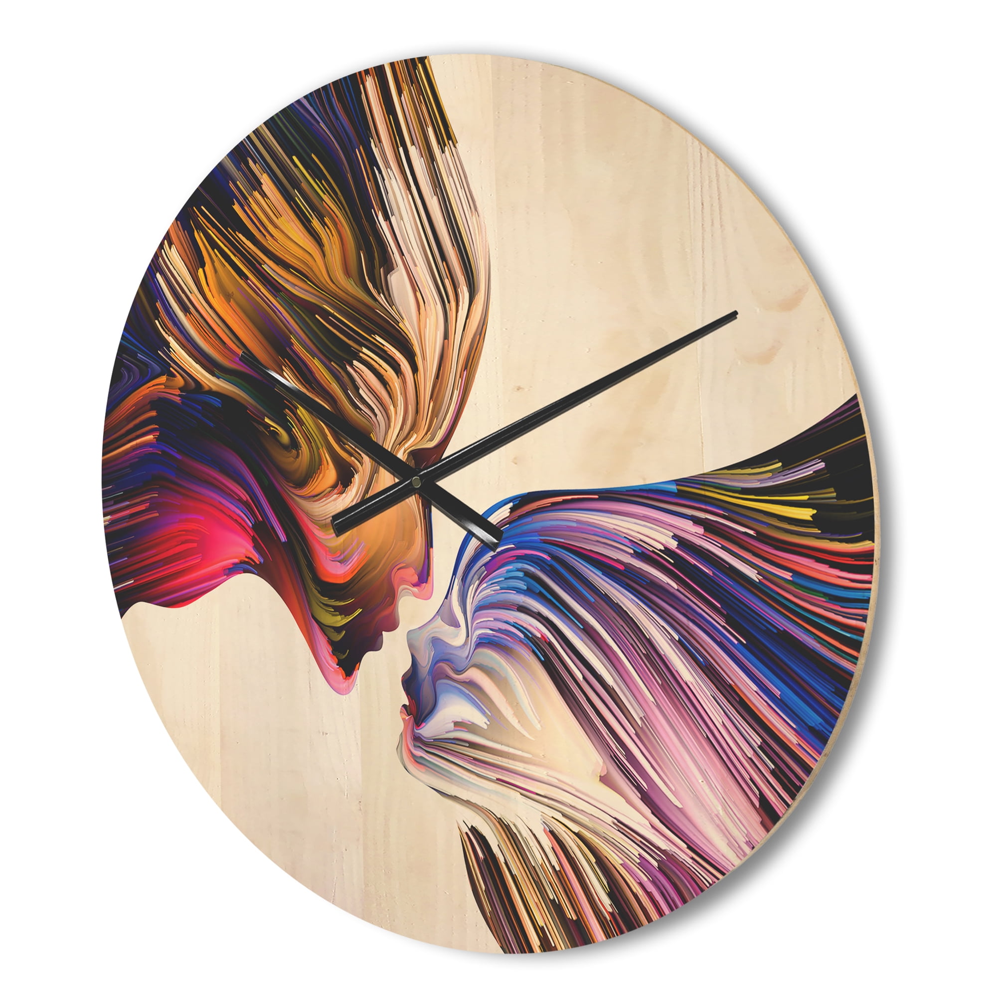 Designart 'Metaphorical Mind on White' Modern Wood Wall Clock