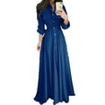 thumbnail image 1 of Robe Chemise Maxi à Boutons à Manches Longues pour Femmes, Robe de Soirée, 1 of 2