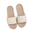 thumbnail image 7 of Samdudou Plus Size Slide Sandals for Women Woven Single Band Flat Slip On Shoes Braided Texture Jute Style Sole Minimalist Open Toe Footwear for Lounging, 7 of 7