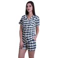 thumbnail image 3 of Moomaya Pyjama pour Femmes Imprimé, Ensemble Deux Pièces à Col Cranté avec Short, 3 of 6