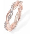 thumbnail image 1 of 14K Gold Plated Cubic Zirconia Twisted Rope Eternity Band for Women, 1 of 4