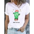 thumbnail image 1 of Camiseta de manga corta con estampado de corazón de amor de vino para mujer, ropa de Navidad, moda de Año Nuevo, Camisetas básicas, camisetas gráficas, 1 of 5