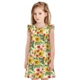 thumbnail image 1 of Fotbe Sunflower Cornflower Poppy Vestido de Dormir para Niñas de 3 a 10 Años, Mangas Cortas, Estilo Princesa, Pijama Camisón con Mangas Voladas-Large, 1 of 6