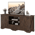 thumbnail image 6 of GIKPAL Farmhouse TV Stand for 65 inch TV, Entertainment Center Console Table with Storage Cabinets, Barn Door and Adjustable Shelves for Living Room, Rustic Brown, 6 of 11