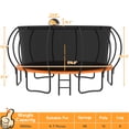 thumbnail image 2 of KOFUN Trampoline with Basketball Hoop, Enclosure, Light, Sprinkler, Anchors Kit, Ladder, 8FT 10FT 12FT 14FT 15FT 16FT Heavy Duty Backyard Trampoline for Kids and Adults, Orange, 2 of 9