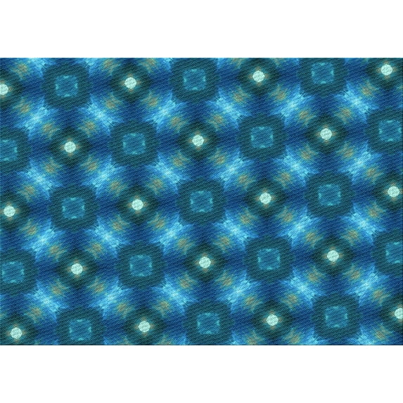 Ahgly Company Indoor Rectangle Patterned Blueberry Blue Area Rugs, 2' x 3'