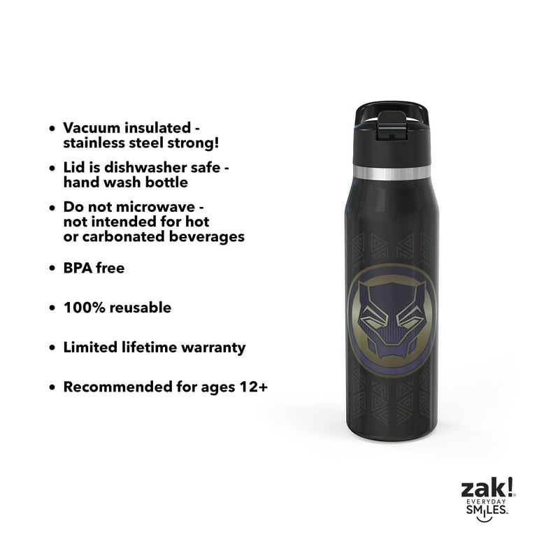 Black Panther: Wakanda Forever Panther Wakanda Logo Stainless Steel Water  Bottle - Stainless Steel - 17 oz.