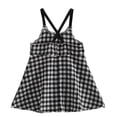 thumbnail image 4 of Girls' New Striped Plaid Linen Sling Backless Loose Casual Sleeveless Princess Dress Girls Baby Outfit Clothes,  1T-6T, 4 of 7