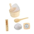 thumbnail image 3 of Juego de cubo y cucharón de madera para sauna Accesorios para spa Termómetro higrómetro de sauna de madera profesional Pantalla de lámpara, 3 of 8