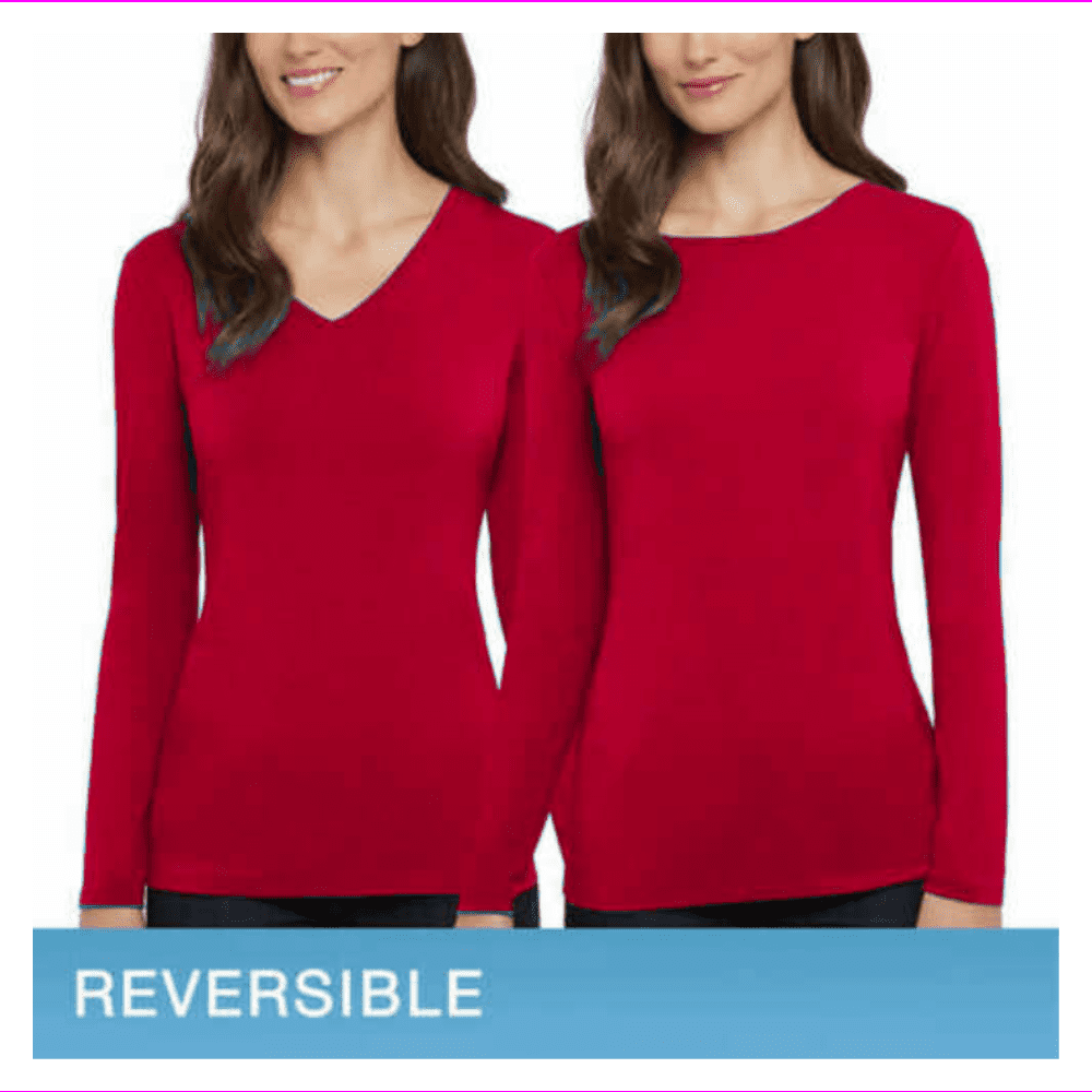 Photo 1 of ELLEN TRACY Women Reversible Long sleeve 2-IN-1 TOP SIZE M  Red