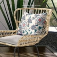 thumbnail image 4 of Glory of Flowers Peacock Throw Pillow with Removable Cover in Off-White Brown 18x18, 4 of 5