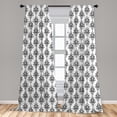 thumbnail image 5 of Ambesonne Vintage Curtains, Baroque Victorian Style, Pair of 28"x95", Black White, 5 of 5