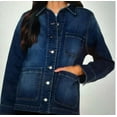thumbnail image 2 of Well Worn Women's Denim Chore Jacket, Comfort Stretch Heavyweight Blue Medium, 2 of 3