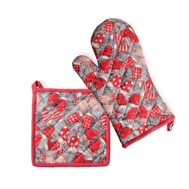 24 x 34 in. Potholder & Oven Mitt Mittens Grey, Set of 2 Walmart
