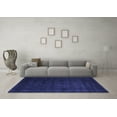 thumbnail image 3 of Ahgly Company Machine Washable Indoor Square Abstract Blue Contemporary Area Rugs, 5' Square, 3 of 4