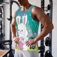 thumbnail image 5 of Gukieu Happy easter Print Men's Quick Dry Fitness Vest, Round Neck Sleeveless Fitness Bodybuilding Top-, 5 of 7