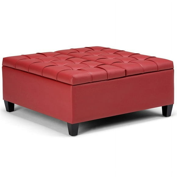 Allora Storage Coffee Table Ottoman in Crimson Red