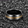 thumbnail image 3 of NUNCAD Tungsten Ring for Men Women 4/6/8/10mm Black/Blue/Gold/Rose Gold/Silver Groove Wedding Bands Beveled Edges Engraved, 3 of 5