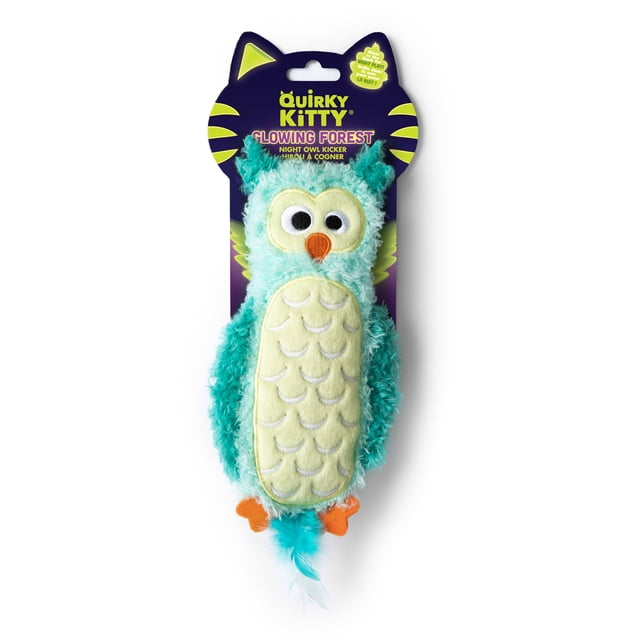 Quirky Kitty Jouet pour Chat Night Owl Kicker Phosphorescent de la Forêt Lumineuse