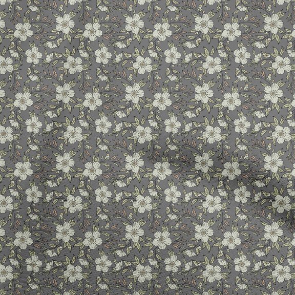 oneOone Viscose Chiffon Gray2 Fabric Floral Sewing Craft Projects Fabric Prints By Yard 42 Inch Wide