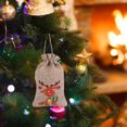 thumbnail image 3 of Agiferg Christmas Printed Linen Gift Bag Santa Backpack Candy Bag Apple Bag 1PC, 3 of 9