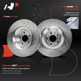 thumbnail image 5 of A-Premium 13.86 in (352 mm) Front Drilled and Slotted Disc Brake Rotors + Ceramic Pads Kit Compatible with Select Ford Models - Mustang 2015 2016 2017 2018 2019 2020, 2.3L 5.0L, 6-PC Set, 5 of 9