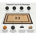 thumbnail image 4 of A1HC Natural Coir and Rubber Monogrammed Door Mat, 24x48 in, Thick Durable Thin Profile Welcome Mat for Front Porch & Entryway, 4 of 7