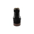 thumbnail image 7 of STACY ADAMS Mens Black Mixed Media Heel Pull-Tab Brogue Cushioned Eyelet Finnegan Wingtip Toe Stacked Heel Lace-Up Leather Dress Boots Shoes 8.5 M, 7 of 7