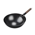 thumbnail image 4 of Sartén Wok Sartén Salteadora a Gas con Mango de Madera Sartenes Sin Recubrimiento Ollas para Cocinar por Inducción Sartén Antiadherente Wok de Hierro 34 cm, 4 of 8