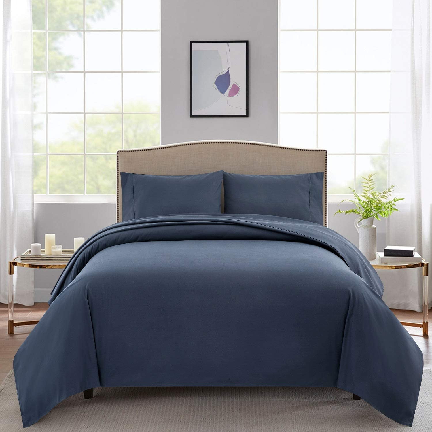 Queen Bed Sheet Set, JOW Sheet Set for Queen Bed, 4 Piece Bedding Sheet