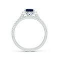 thumbnail image 2 of Angara Natural 1.55 Ct. Blue Sapphire with Diamond Halo Wedding Band in 14K White Gold for Women (Ring Size: 11.5), 2 of 9