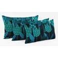 thumbnail image 2 of Vargottam Lumbar Pillow Cover - Decorative Pillow Covers 20x12 Inches, Printed Teal Blue Theme Pillowcase, Decorative Lumbar Cushion Covers, 2 of 4