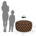 thumbnail image 4 of Brown Pouf Cover with Zipper, Spring Summer Time Orange Flowers Kitchen Living Room Design Art Print, Soft Decorative Fabric Unstuffed Case, 30" W X 17.3" L, Dark Brown Vermilion, by Ambesonne, 4 of 5