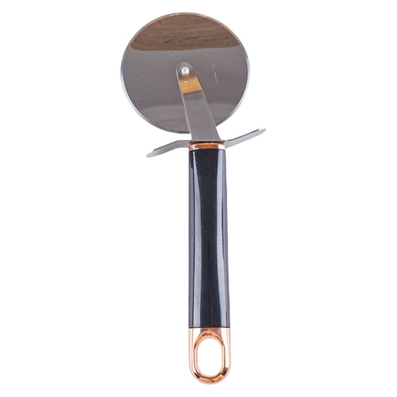 FUEENIRVA Black Stainless Steel Pizza Cutter Wheel with Comfortable Grip for Effortless Kitchen Slicing and Cutting