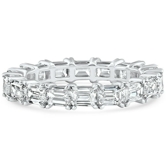 Pompeii 3 - 6 Ct East West Emerald Cut Diamond Eternity Wedding Ring 14k Gold Lab Grown