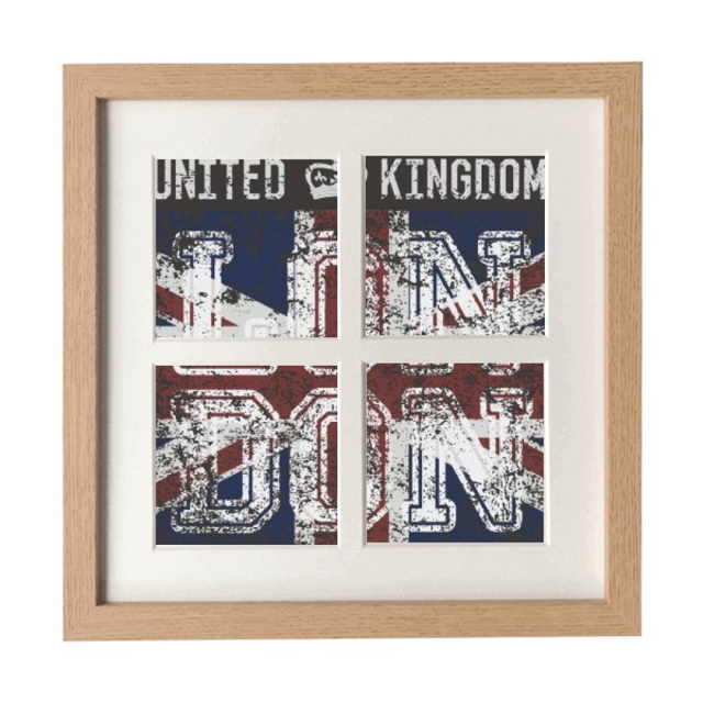 Londres Royaume-Uni Angleterre l'Union Jack Drapeau Marque Cadre Mur Table Affichage 4 Ouvertures Image