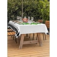 thumbnail image 2 of Outdoor Tablecloth with Umbrella Hole and Zipper, St. Patrick's Day Rectangle Table Cloth 60x84 Inch Waterproof Tablecloth, Spring Three Leaf Grass Truck Black Plaid Picnic Table Cover for Patio, 2 of 7