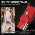 thumbnail image 3 of Crossbody Wallet Women Case for Samsung S23 Plus,[RFID Blocking] Credit Card Holder with Should Strap,Premium PU Leather Purse Metal Buckle Folio Flip Cover for Samsung Galaxy S23 Plus, Red, 3 of 8