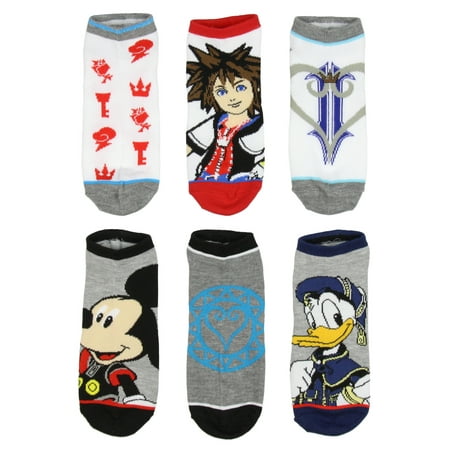 Kingdom Hearts Adult Characters Designs 6 Pack No Show Ankle Socks