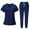 0-navy, variant on Medical Scrub Set for Women, Modern V Neck Scrub Top & Jogger Pant with 8 Pockets Professionals Soft Stretch Athletic Nursing Uniform Workwear (Orange)