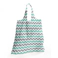 thumbnail image 2 of Chevron Fabric Shopping Tote, Chevron Pattern Geometric Wavy Zigzag Herringbone Stripes Illustration, Portable and Foldable Bag to Keep in Pocket Bag Purse & Car, Seafoam Grey White, by Ambesonne, 2 of 4