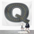 thumbnail image 2 of UFAEZU ABC 3D Render The Letter Q Road White Abstract Alphabet Wall Art Hanging Tapestry Home Decor for Living Room Bedroom Dorm 51x60 inch, 2 of 2