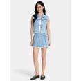 thumbnail image 3 of Madden NYC Women’s Tie Front Denim Vest, Sizes XXS-XXL, 3 of 6