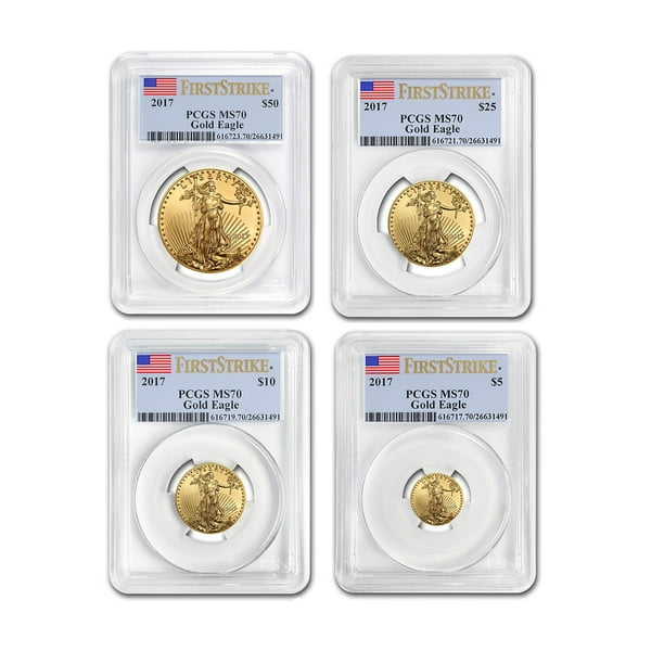 17 4 Coin American Gold Eagle Coin Set Ms 70 Pcgs First Strike Walmart Com